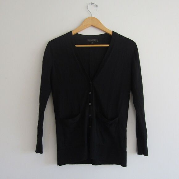 Banana Republic Women's Cardigan Sweater XS Black Merino Wool Capsule Wardrobe - Picture 1 of 12